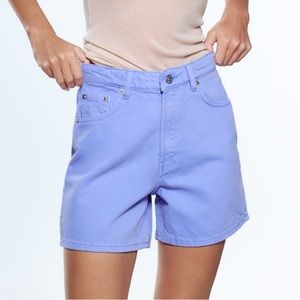 Zara High Rise Retro Purple Mom Shorts